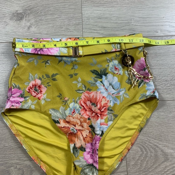 ZIMMERMANN Pattie Bikini Bottom In Floral Print Mustard Rose - Picture 14 of 14
